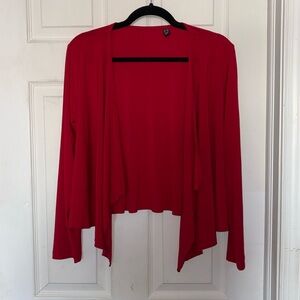 QVC Red Open Front Cardigan Size M